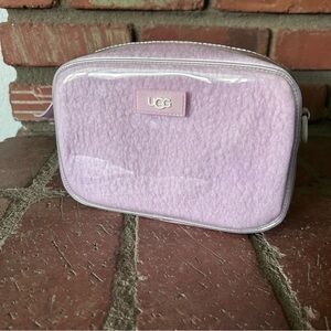 UGG Janey II Clear Faux Fur Crossbody Purse in Purple **NO STRAP**